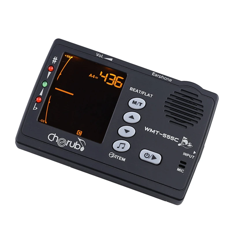 

Cherub WMT-555C электронный цифровой тюнер и тональный генератор и метроном с звукоснимателем для гитары бас укулеле скрипки