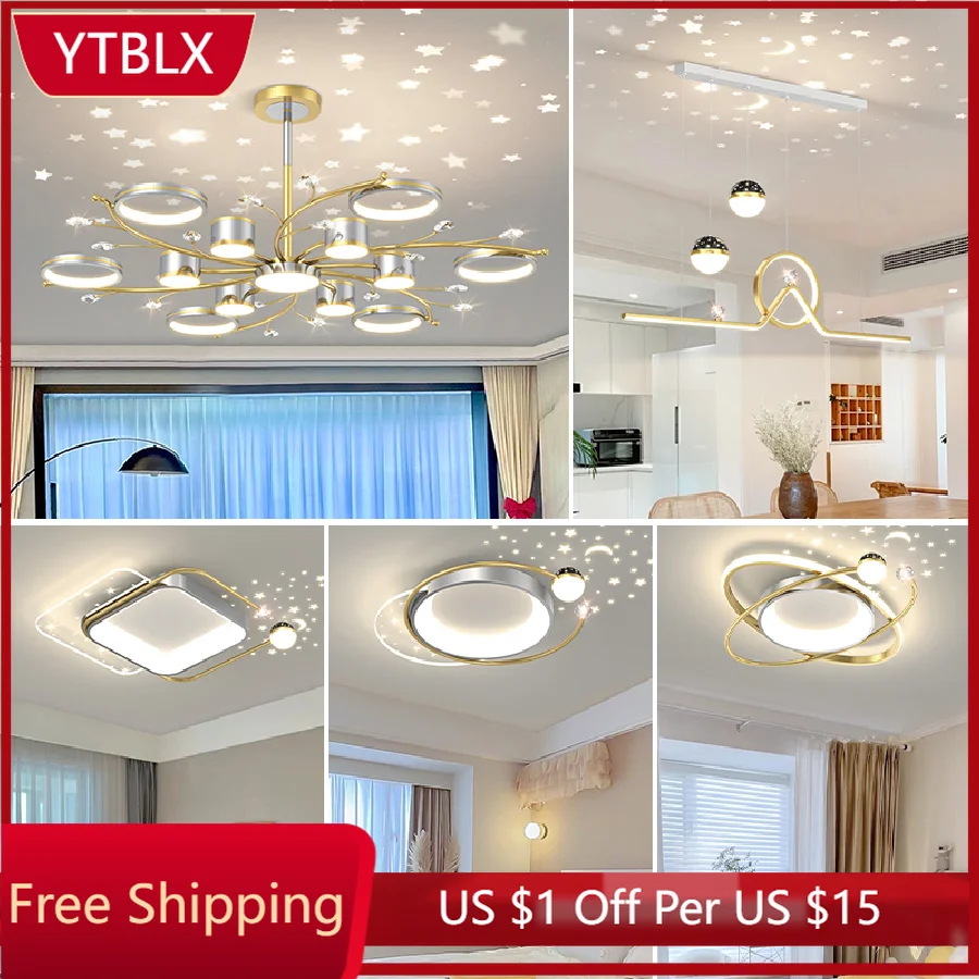 

Осветительные приборы для гостиной, современные минималистичные люстры для всего дома, комбинированные атмосферные светильники посылка спальни и столовой