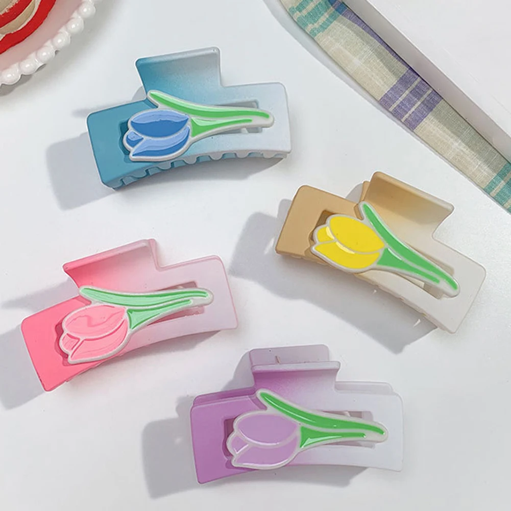 

Women Fashion Simple Geometric Tulips Hair Claw Retro Hair Clips Barrette Headband Hairpin Hair Crab 2022 Trend Hair Accessories