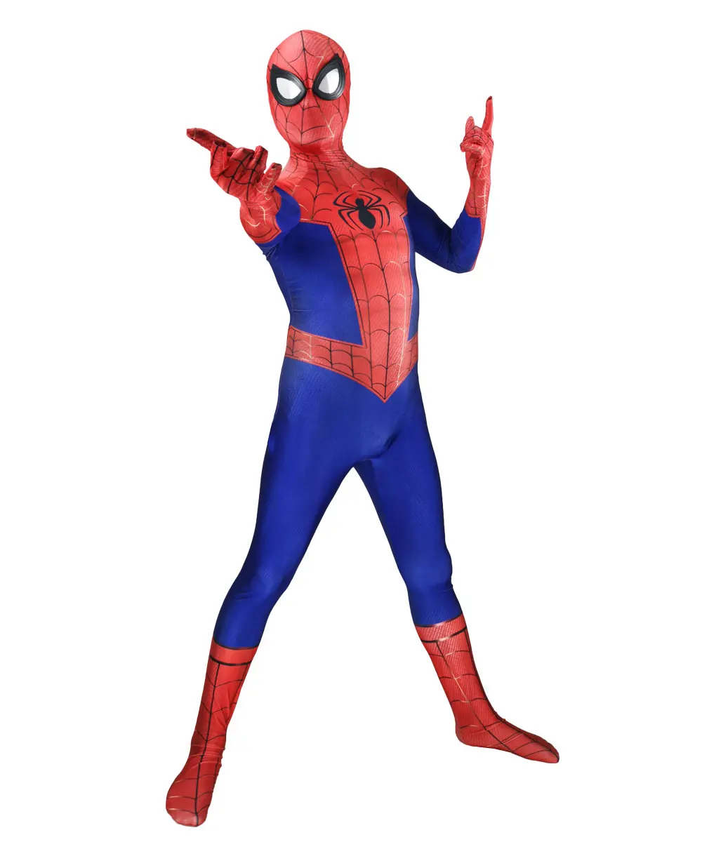 Halloween Adults Kids Peter Parker Spiderman Cosplay Costume Miles Morales Into The Verse SuperHero Zentai Men Male Bodysuit images - 6