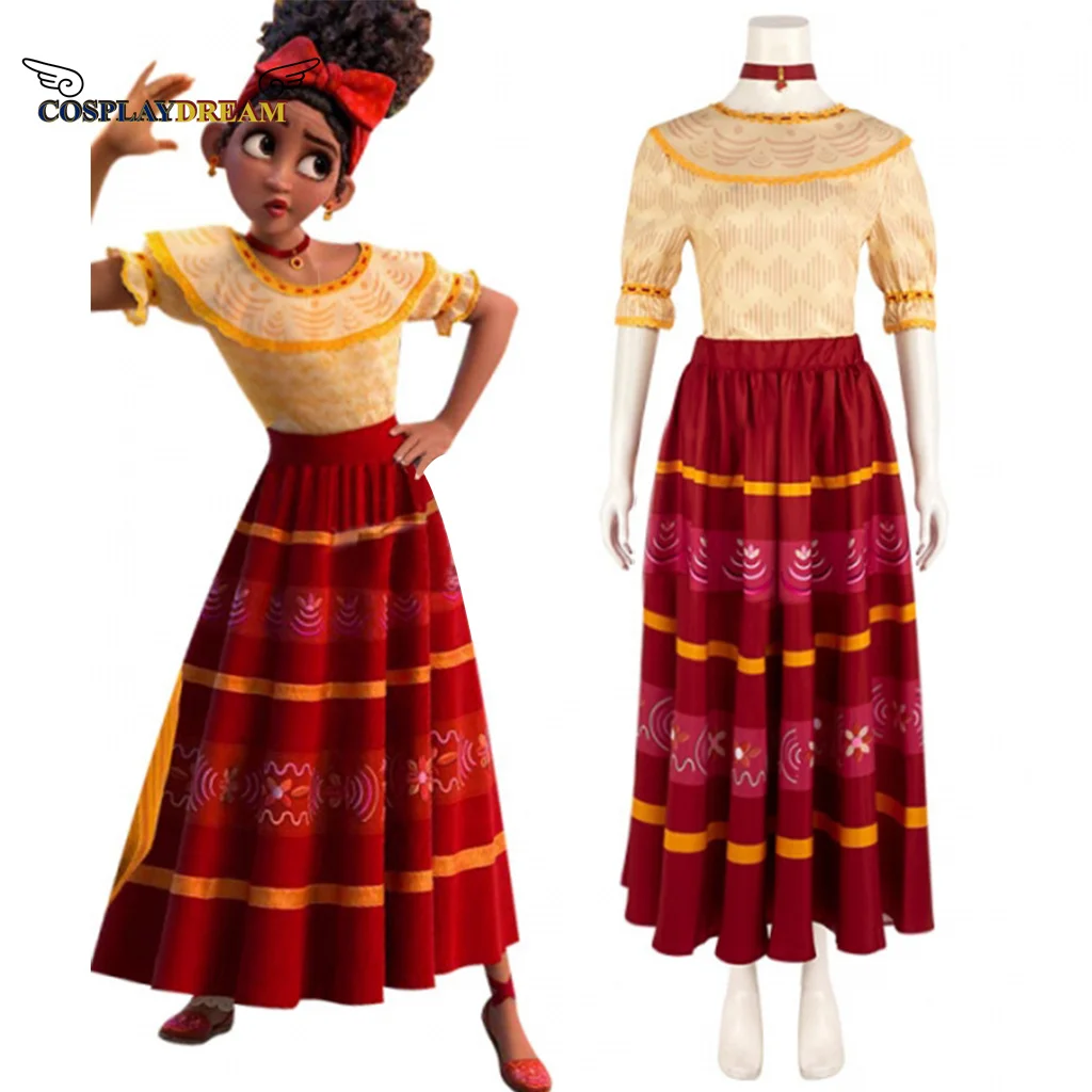Adult Women Dolores Madrigal Cosplay Dress Outfits Halloween Carnival Prom Dress Suit Dolores Madrigal Elegant Dress Suit