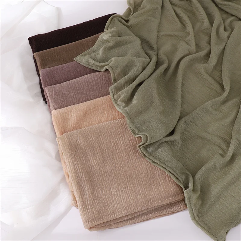 18 Colori Plain Soft Beathable Sottile Poliestere Hijab Donna Lungo Scialle Musulmano Sciarpa Turbante Head Wraps Lady Abaya Islamic 170*70Cm