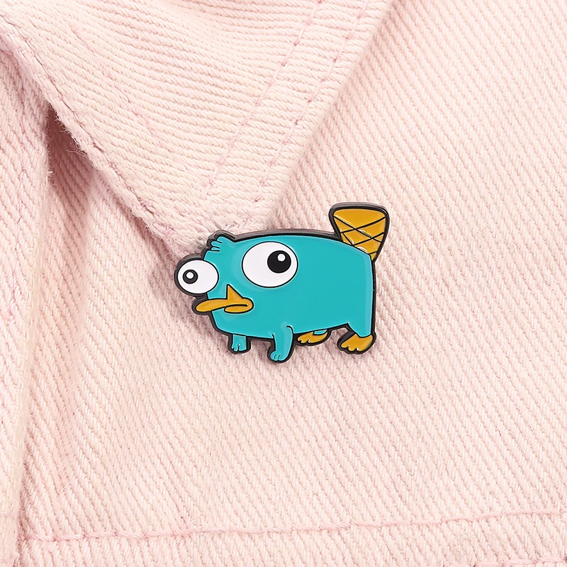 Эмалированные булавки Perry The Platypus, мультяшная комедия, анимированная брошь в виде утки, значки на лацканах, одежда, ювелирные изделия с животными, подарок для детей, друзей (art.: 3920cd483a3fb) - 3920cd483a3fb