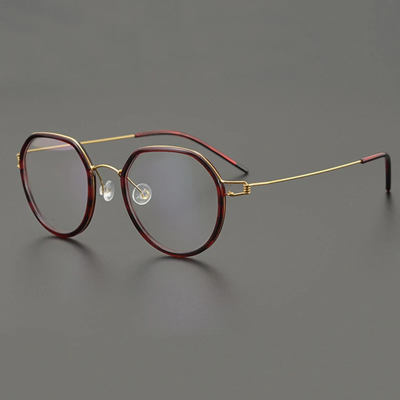 

Ультралегкие титановые Безвинтовые очки в оправе для мужчин и женщин, круглые оптические очки в стиле ретро, Дания, роскошные брендовые винтажные очки