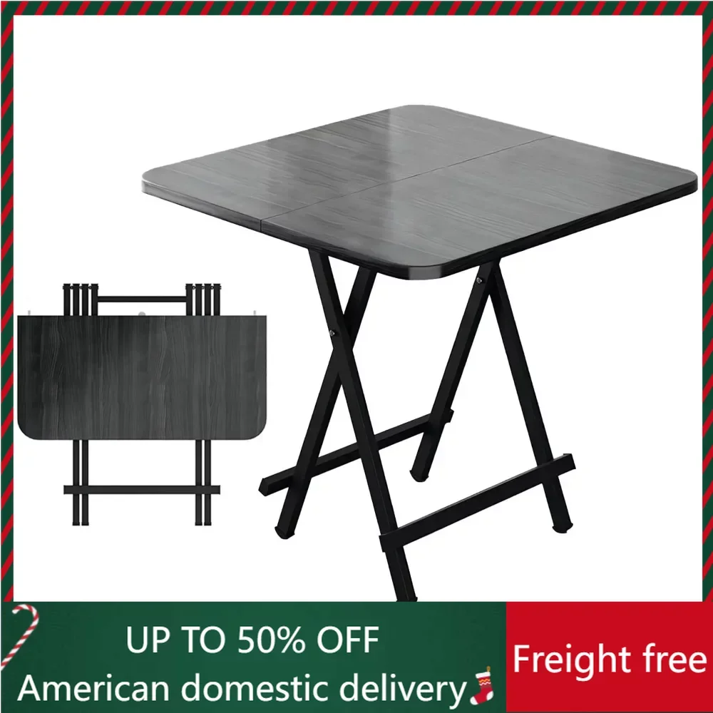 

Square Folding Table Portable Indoor Outdoor Picnic Party Dining Camp Tables, Black,freight free