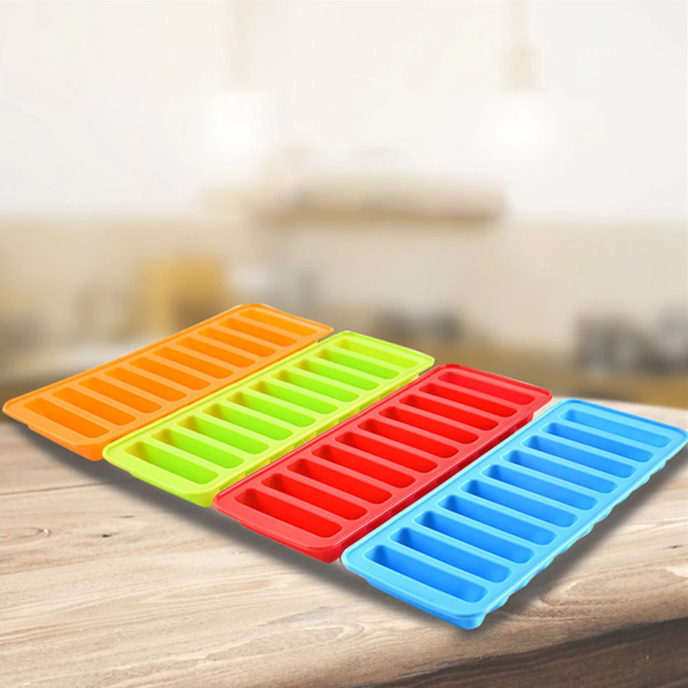 

1 Pcs Ice Stick Trays Bar Tools Best Price Green/blue/red/ Orange Kitchen Silicone Rectangular Ice Mold Accessories