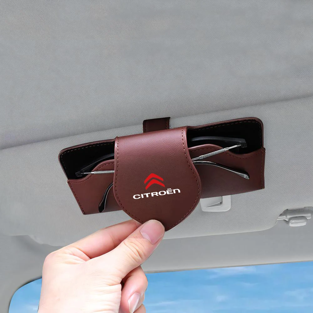 Коробка для хранения автомобильных очков из искусственной кожи универсальная