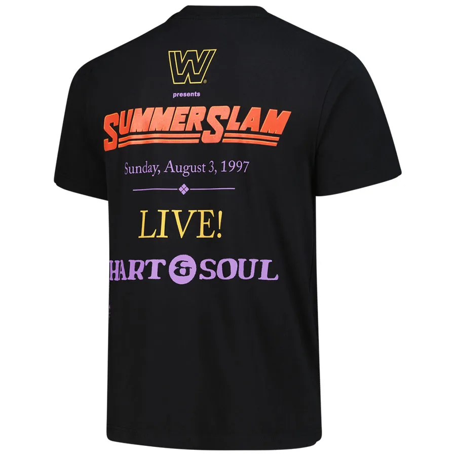 Фото Мужская черная футболка с винтажным принтом Bret Hart Hart&Soul, классическая модная модель, свободного кроя, дышащая, подходит для активного отдыха на природе №5