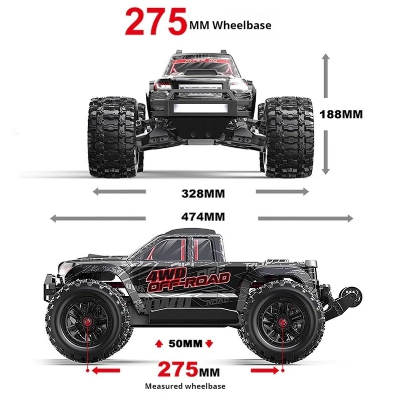 MJX Hyper Go 10208 1:10 Бесщеточный Little Monster Hypergo 2,4 гч Электрический автомобиль с дистанционным управлением Радиоуправляемый высокоскоростной автомобиль Игрушка в подарок ﻿ (art.: 3920cd7e47dd5) - 3920cd7e47dd5