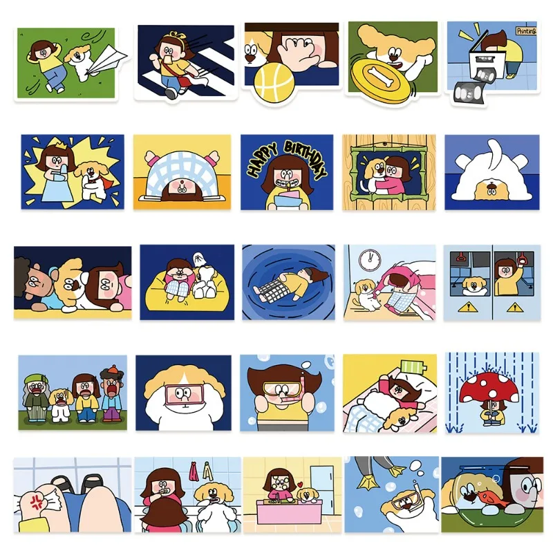 Наклейки граффити серии Red Bean and Her Mischievous Little Dog подходят для шлема настольное