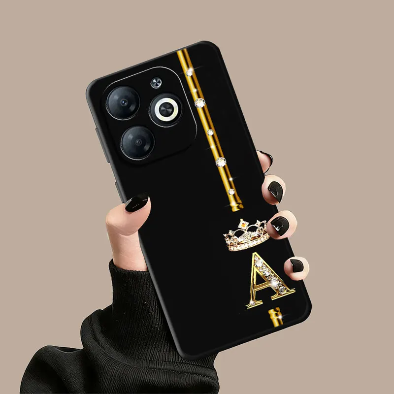 Фото Чехол для телефона Infinix GT 20 HOT 30 30i 40i 50 60 NOTE 50 50S 50X SMART 7 8 9 10 HD PRO PLUS, мягкий чехол с буквами A S C G J K №5