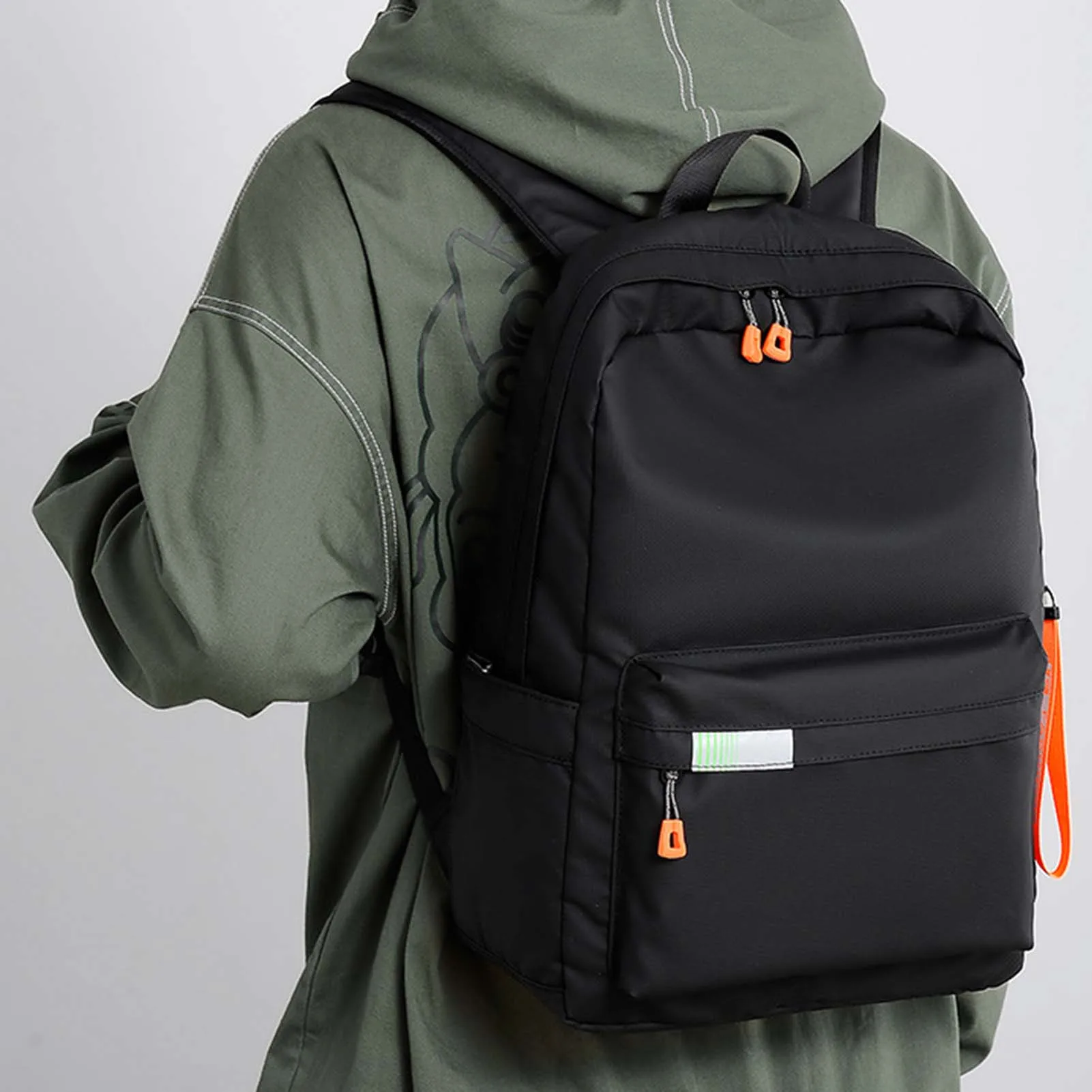 

Solid-color Business Backpack Portable Zipper Travel Bag For Outdoor