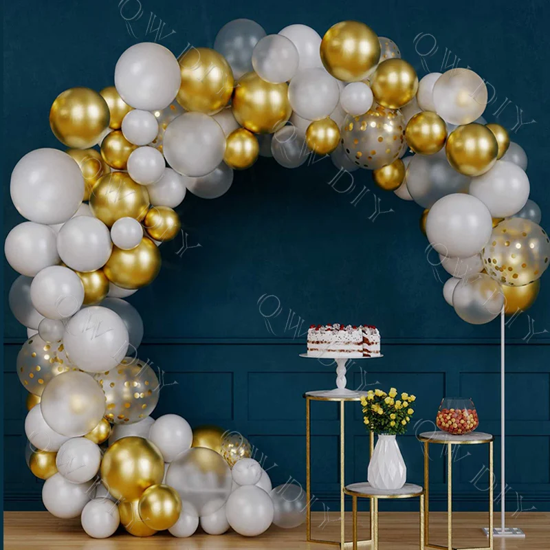 

Перламутровый серебристый воздушный шар, арка, металлик, золото, белый цвет, Фотофон, 1 день рождения, 18 Дюймов, 30 дюймов, украшения для детско...