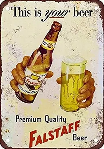 8x12 металлическая жестяная вывеска Falstaff Beer винтажный вид репродукция настенный