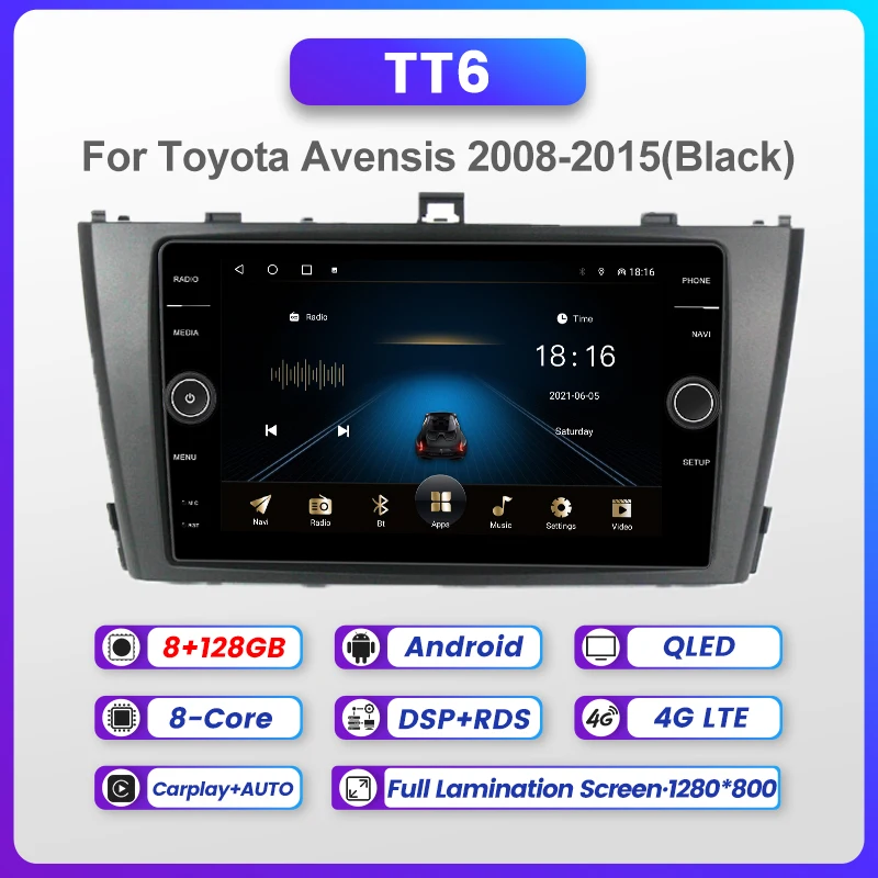 

Автомагнитола на Android для Toyota Avensis T27 2008 2009 2010-2013 2014 2015 мультимедийный видеоплеер навигация GPS IPS 1280*800