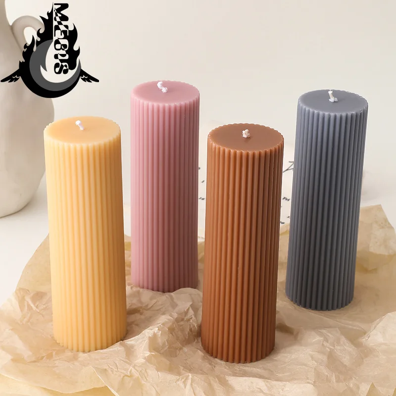 

Woolen Texture Cylinder DIY Soy Candle Home Decoration Handmade Scented Candles Aromatherapy Romantic Dinner