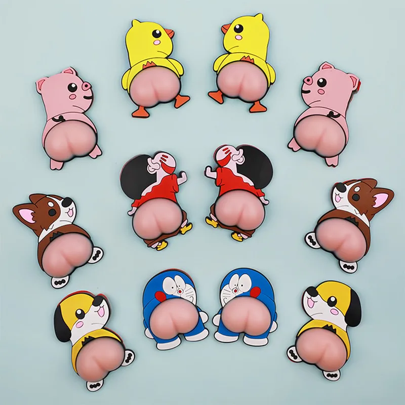

Pair 3D Anime Wall Stickers Car Sticker Car Door Collision Avoidance Cute Butt Body Anti-scratch Home Decor Anti-collision Door
