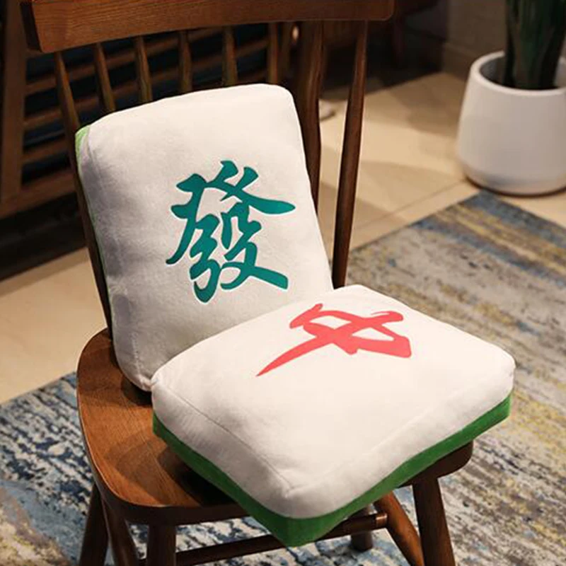 

China Mahjong Pillow Creative Chinese Style Fortune Pillow Funny Mahjong Character Pillows Living Room Bed Sofa Throw Home Decor