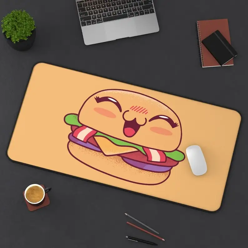 

Kawaii Burger Cute Desk Mat, Kawaii DeskMat, Office Desk Accessories for Women & for Men, Gamer Gifts Desk Pad