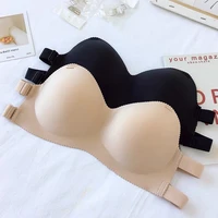 one piece strapless invisible womens bra gathered cross beauty back tube top female seamless bralette wrapped chest underwear