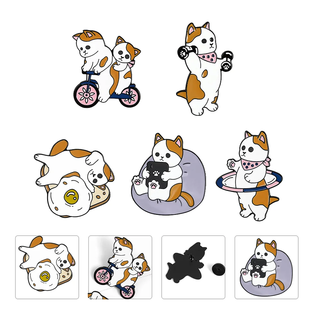 5PCS Adorable Dog Breastpin Decor Interesting Clothing Pin Buckle 5 Styles