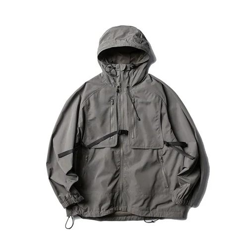 

2023 Hooded Waterproof for Men Harajuku Streetwear Fashion Loose Casual Outdoor Windbreaker Daily Jacket Male Coats
