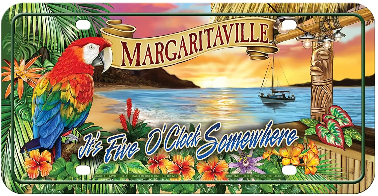 Рико Индастрис MTG111128C 5 часов маргаритавиль металлический номерной знак |