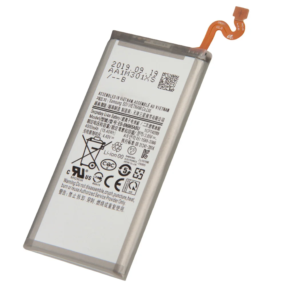 samsung replacement battery eb bn965abu for samsung galaxy note9 note 9 n9600 sm n9600 sm n960f 4000mah phone battery free global shipping