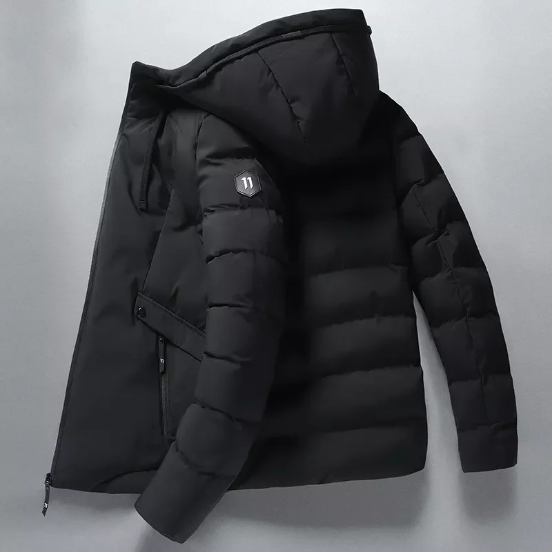 New2022 2022 New Men Parkas Solid Color Thick Jacket Mens Casual Warm Windproof Outwear Zipper Coat Male Cotton-Padded Clothing