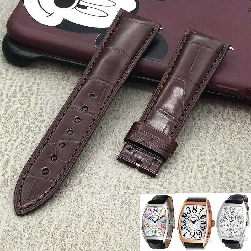 

FUYIJIA Custom F-ranckM-uller Watch Band Quick Release Alligator Strap 14MM 16MM Genuine Leather Belt Crocodile Skin Watchbands