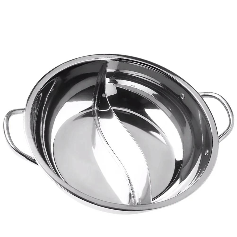 

Pot Shabu Hot Stainless Steel Soup Stock Pots Cooker Gas Cooking Divider Dual Induction Sided Boiling Changair Large Hotpot