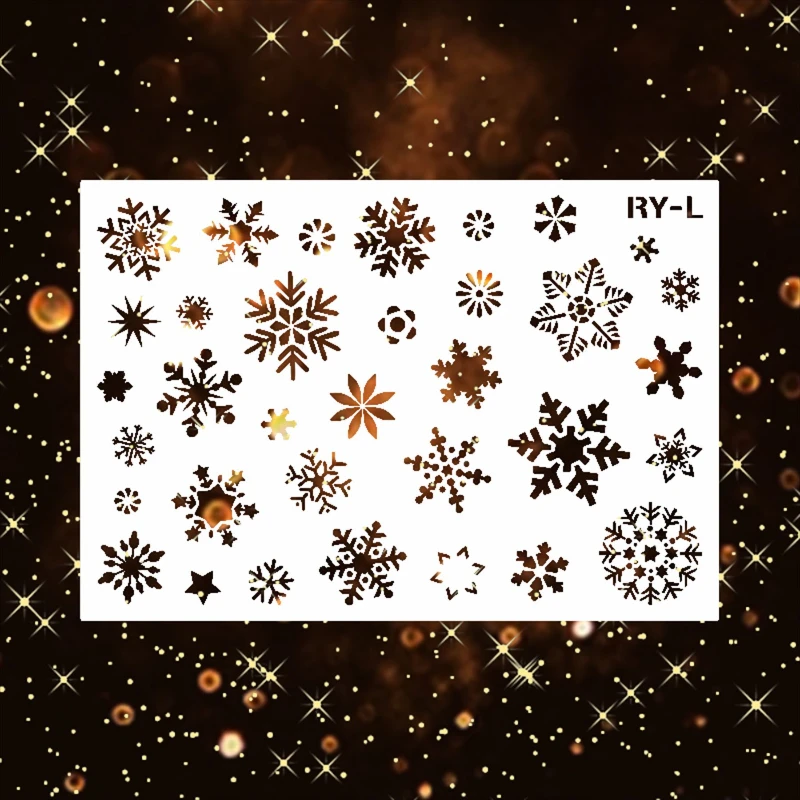 S M L Snow Winter Christmas Holiday Snowflake DIY Layering Stencils Painting Scrapbook Coloring Embossing Decorative Template