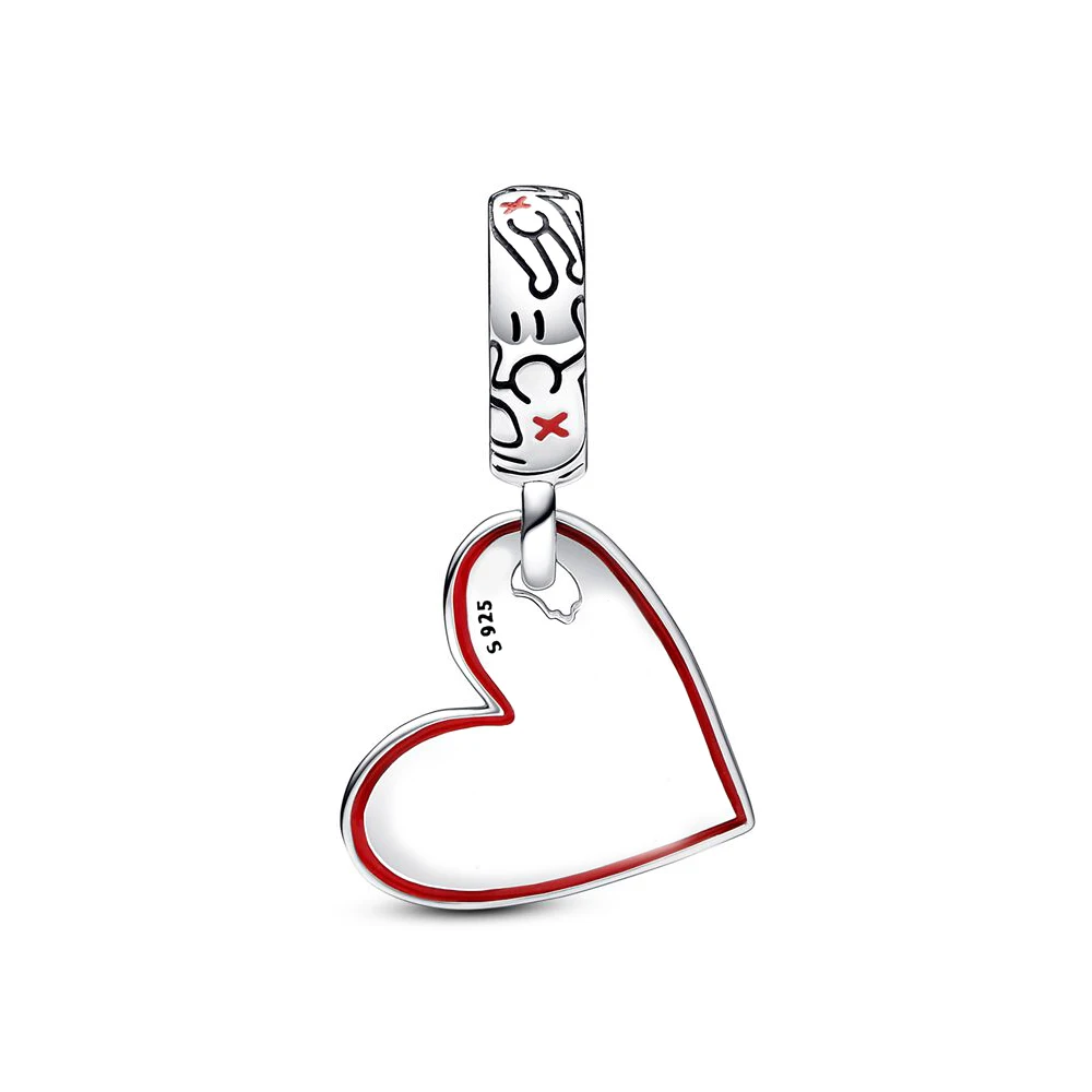 Pandora-Pendentif Coeur Rose en Argent 925 pour Femme, "Running Man", Fit for DIY Executive Personality Bracelet, Cadeaux de ixd'Anniversaire, Nouveau