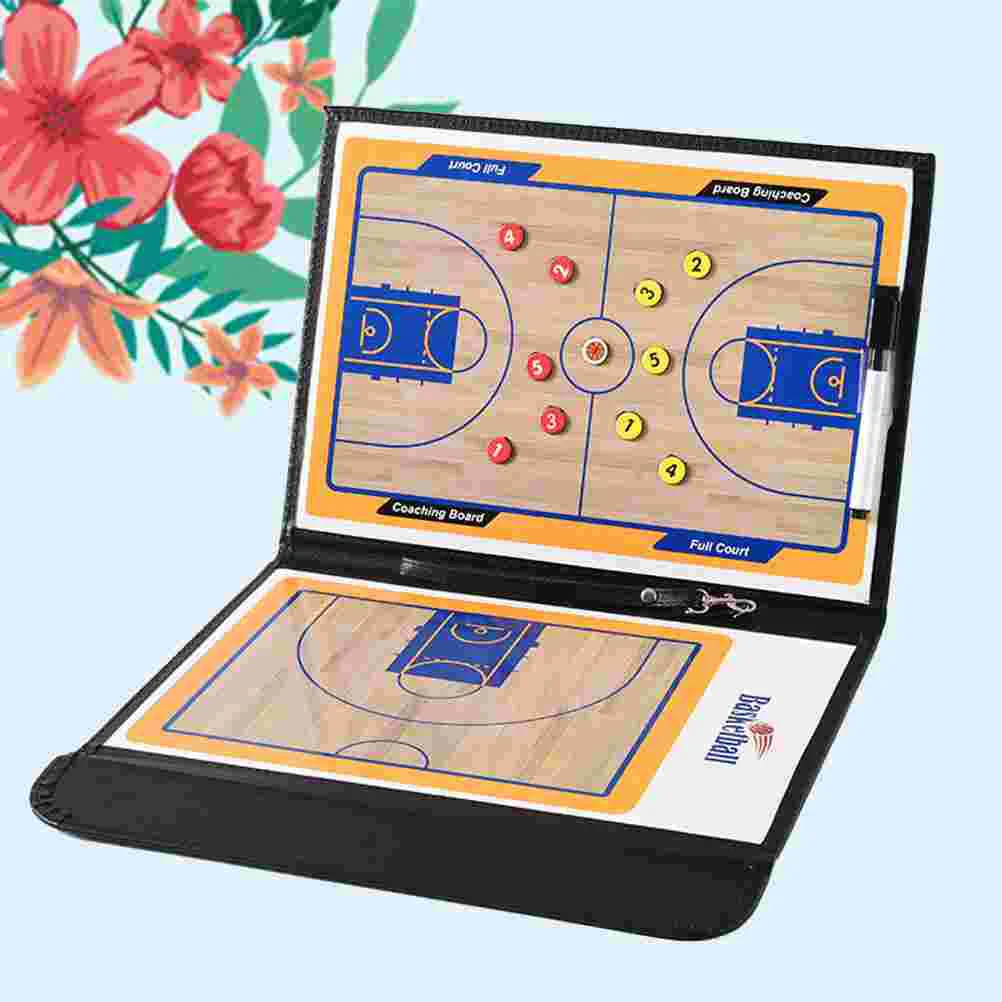 

1 Pc Magnetic Colorful Professional Basketball Coaching Board Clipboard with Marker Pen Zipper Bag