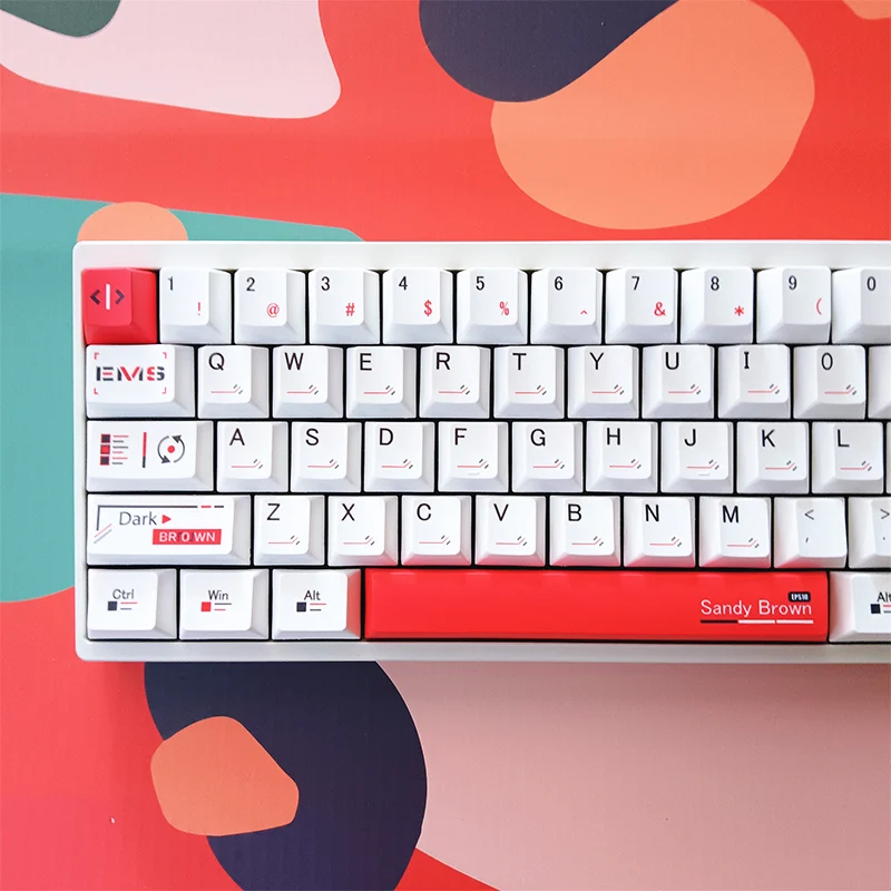 Белые колпачки для клавиш Cherry Pbt Белые простые колпачки для клавиш Красные механические L-образные колпачки для входа 2,252,75U Космическая планка Alice Layout Keycaps (art.: 3920cbf2a02fc) - 3920cbf2a02fc