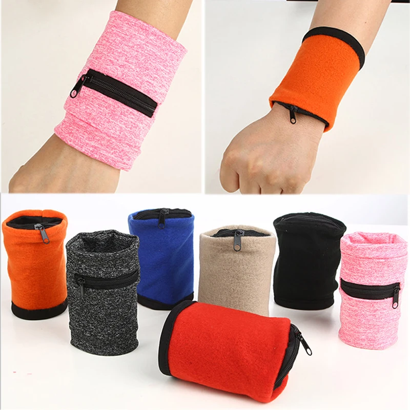 

WInter Unisex Wrist Band Arm Warmer Wrist Wallet Zipper Bag Pouch Wrist Strap Travel Cycling Bag Sport Running Safe Unisex Gift