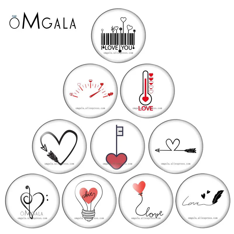 

Simple Love Art Drawings Patterns 10mm 12mm 14mm 20mm 25mm Handmade Photo Glass Cabochons DIY Making Accessories