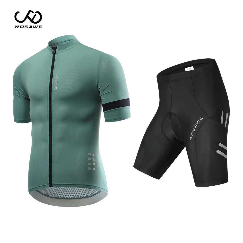 

WOSAWE Road Cycling Jersey Sets Men Pro team Short Sleeve Mountain MTB Bike Cycling set Breathable Bicycle Clothes Wear Suits