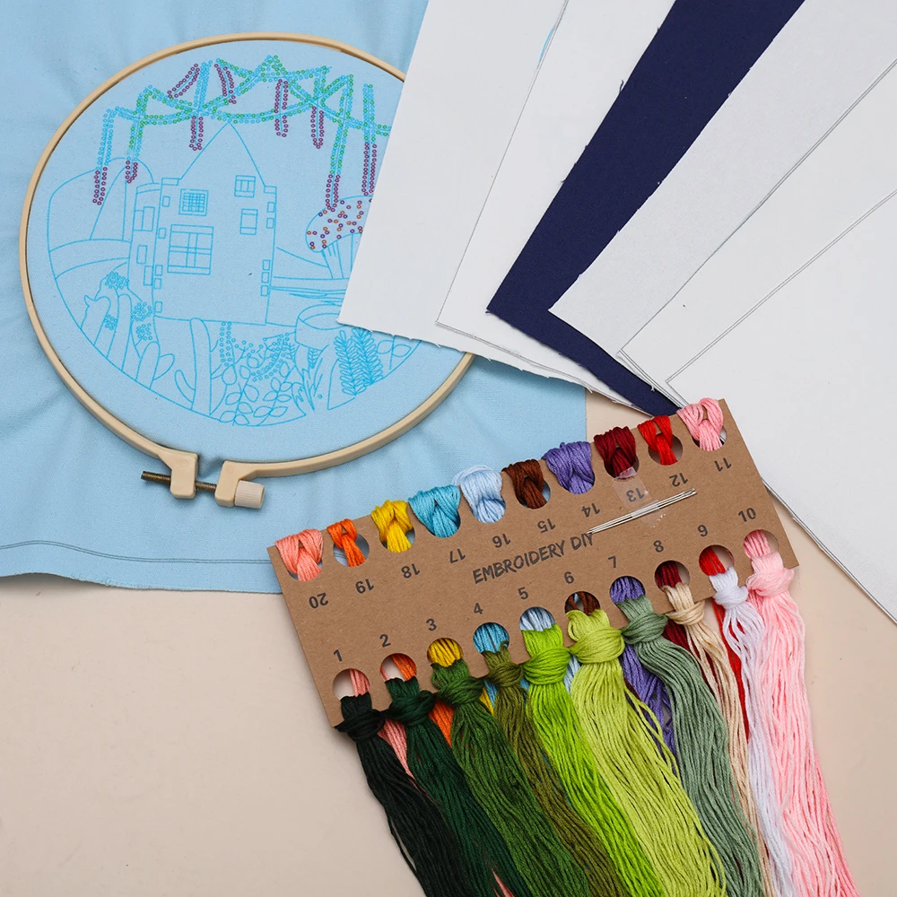 Набор для вышивки цветочным рисунком растений семейная печать начинающих набор