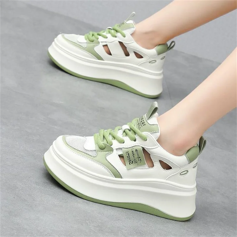 Женские кожаные туфли на танкетке 6 см