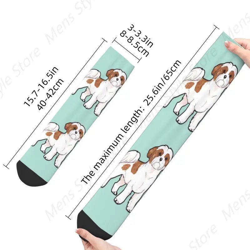 Крутые мужские носки с собакой ши-тцу удобные теплые унисекс 3D принтом для