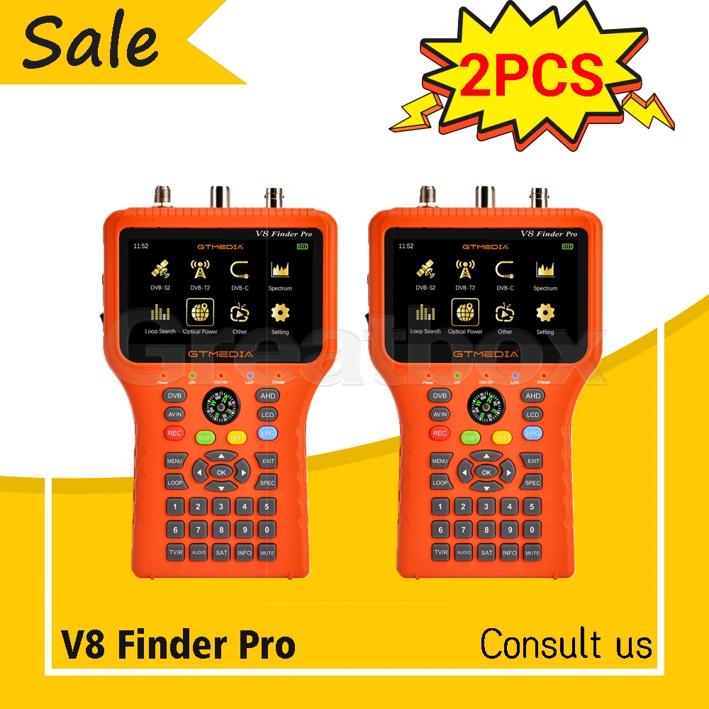 [2 шт.] комбинированный измеритель H.265 DVB S2 T2 C 4 3-дюймовый анализатор спектра экрана