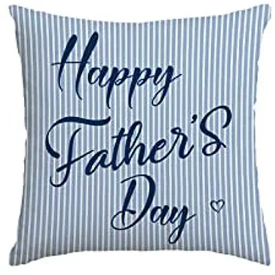 Льняная квадратная синяя наволочка для подушки подарок папы дедушки украшение