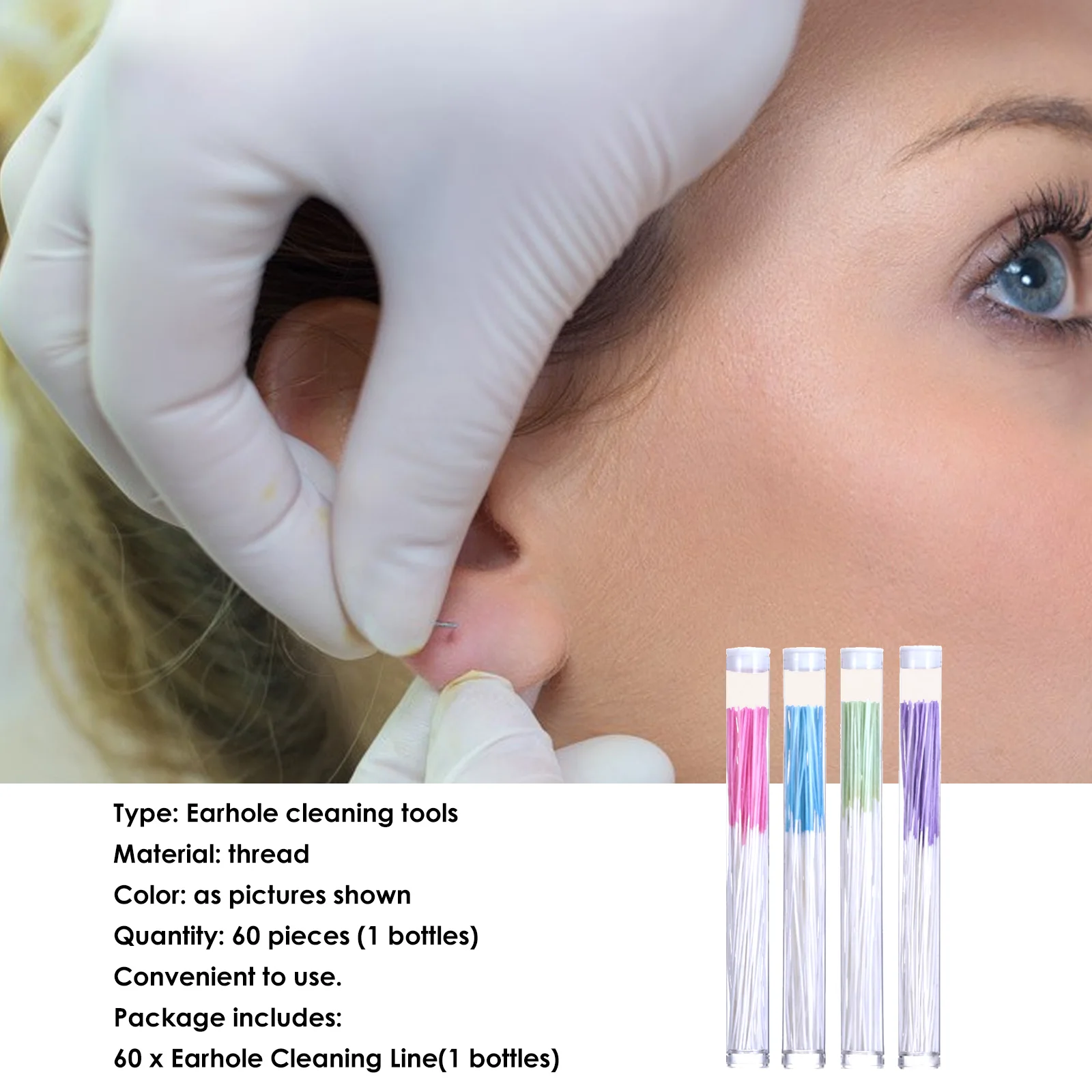 Набор инструментов для Пирсинга Ушей одноразовый портативный травяной раствор