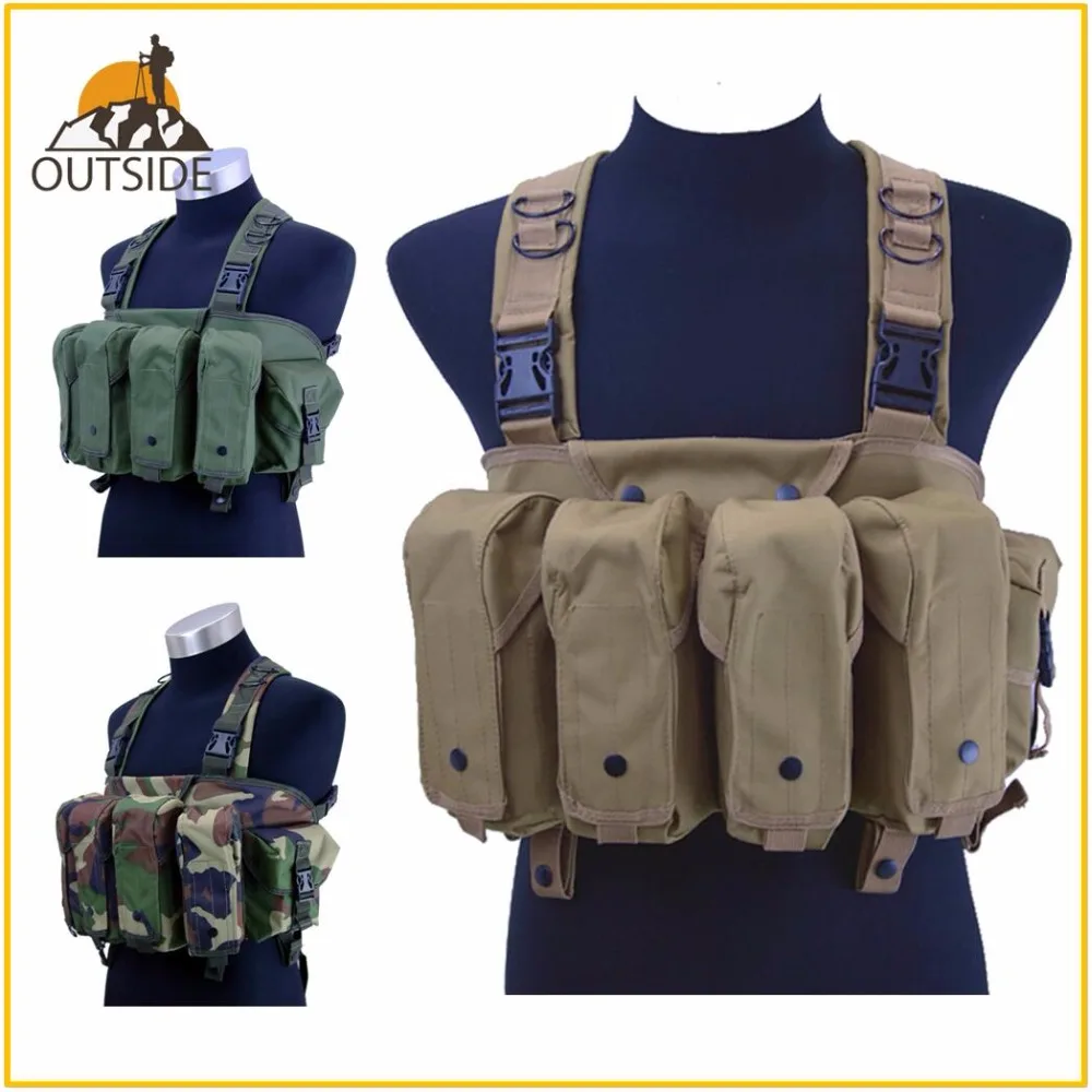High Quality Outdoor Tactical Chest Rig Airsoft Hunting Vest Molle Pouch Simple Military ACU Tactical Vest with Magazine Pouch