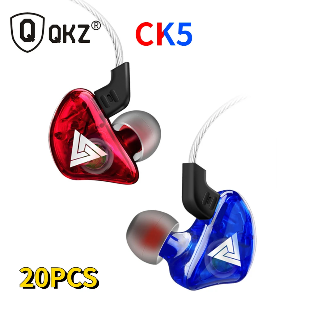 

20PCS Wholesale QKZ CK5 Wired Earphones Sport Earbuds With Microphone Headset Phone Sale Kit