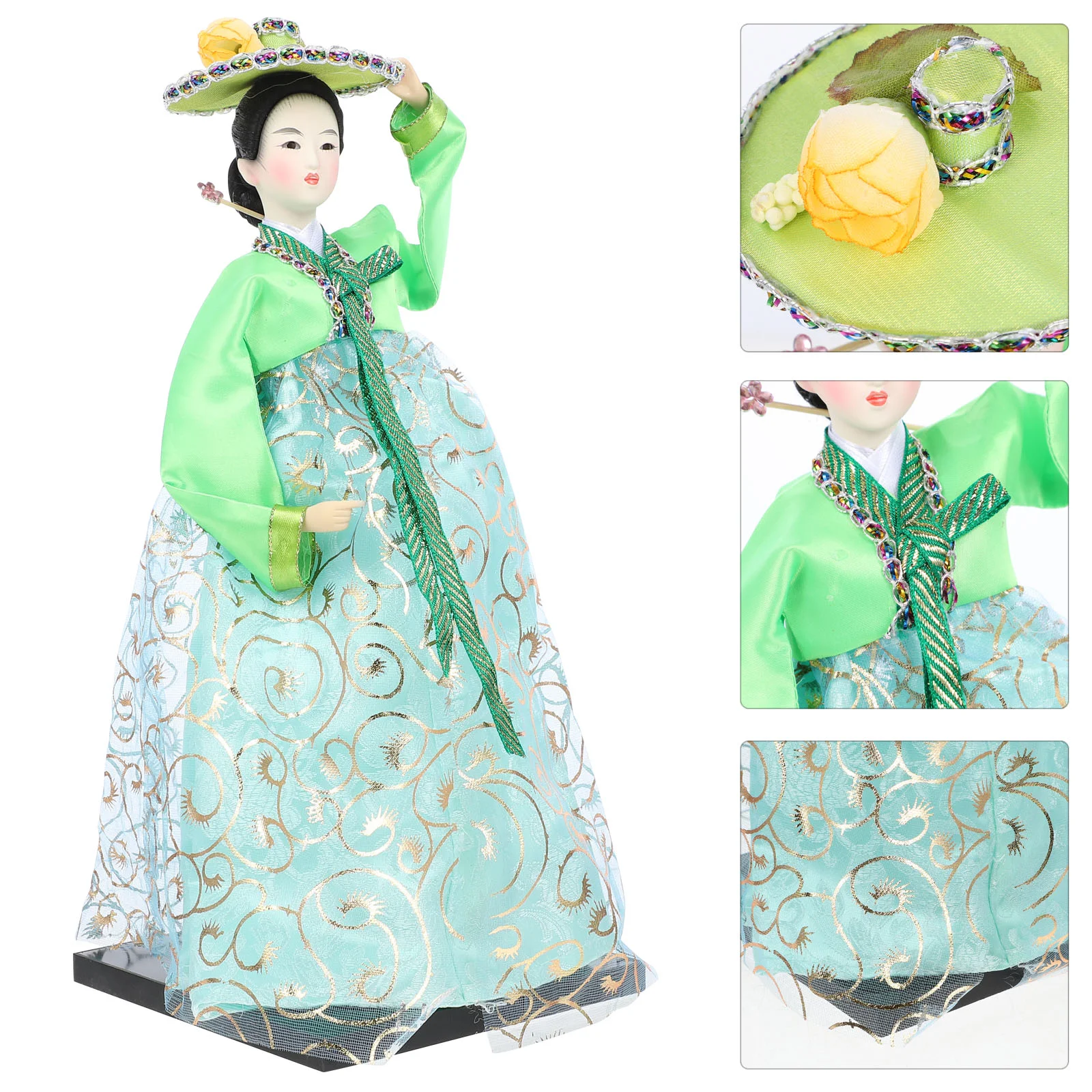 

Handmade Tabletop Korean Decoration Hanbok Dress Desktop Ornament Style Delicate Cloth Figurines Home