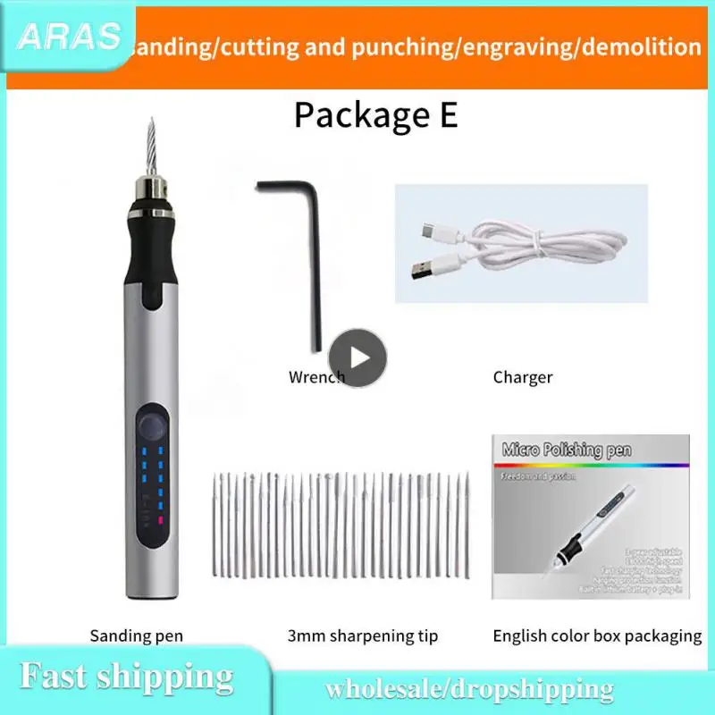 

Mini Wireless Drill Electric Carving Pen Variable Speed USB Cordless Drill Rotary Tools Kit Engraver Pen for Grinding Polishing