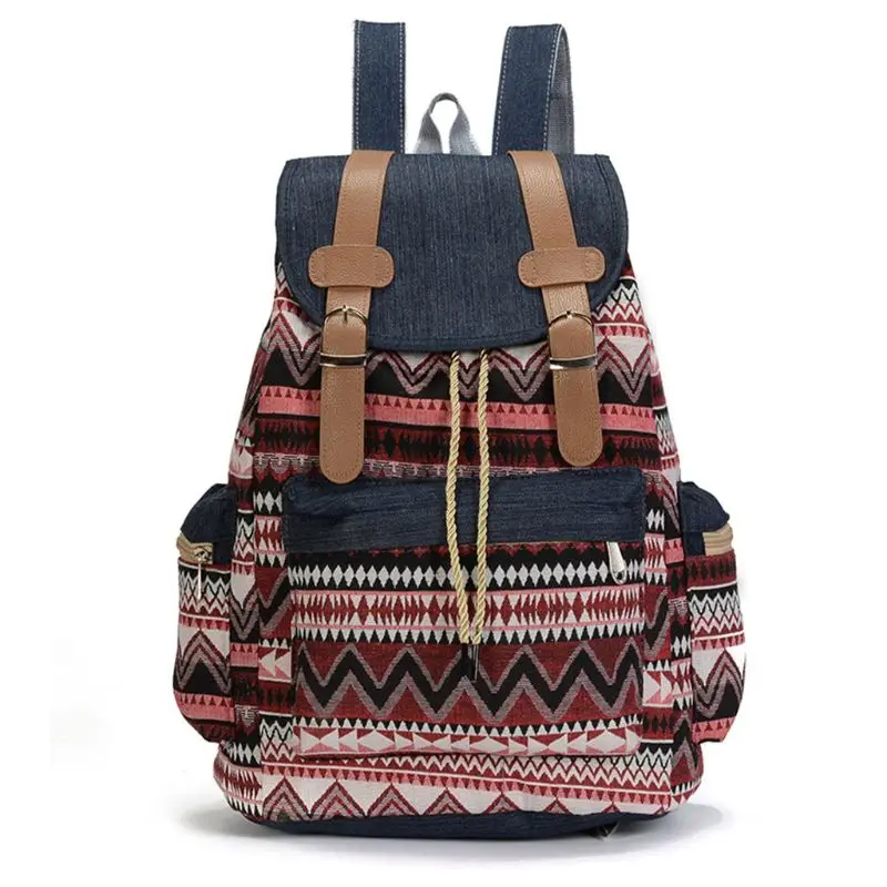 

Women Canvas Vintinge Backpack Ethnic Backpack Bohemian Backpacks Schoolbag Daypack for Student 517D