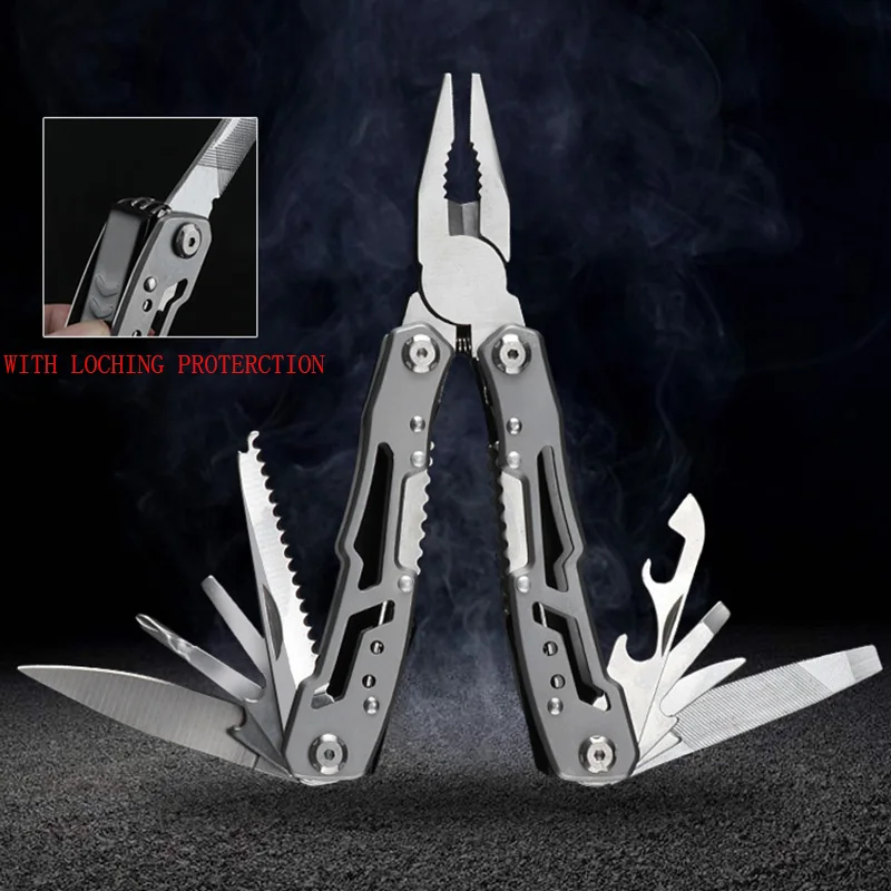 

Outdoor multi tools knife plier 14 in 1 Stainless Steel Portable Folding Pocket Pliers Home Emergency Repair Tool